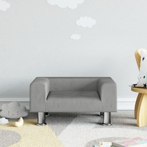 vidaXL Kids Sofa Light Grey Velvet (polyester), Pine Wood, Chrome Steel - $103.19