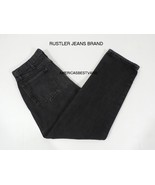 RUSTLER MEN&#39;S BLACK DENIM JEAN PRE-OWNED SIZE 36 X 30 REGULAR FIT VINTAGE - $13.81