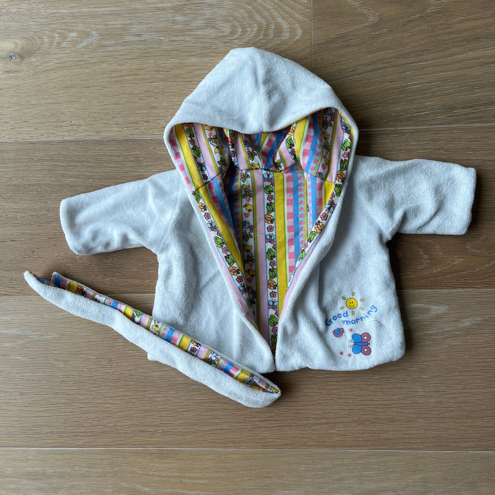 Zapf Baby Born Bathrobe Robe w/Tie Belt Reversible Good Morning - £26.61 GBP