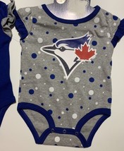 Official MLB Toronto Blue Jays Baby Bodysuits Creeper Set Of 2, 0/3 M Newborn - £11.06 GBP