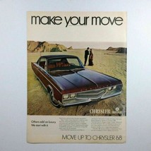 Vtg 1968 Chrysler New Yorker Hardtop Sedan Car Print Ad 10 3/8&quot; x 13 3/4&quot; - £10.71 GBP