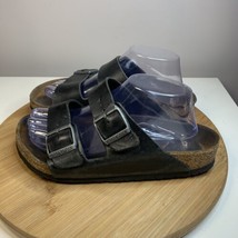 Birkenstock Arizona Sandals Womens Size 8 EU 39 Soft Footbed Oiled Shoes Black - £38.93 GBP