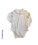 Cat &amp; Jack Size 24M White Collared Long Sleeve Bodysuit - $8.56