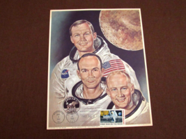 Apollo 11 Armstrong Aldrin Collins Astronauts First Day Of Issue Stamped Litho - £94.93 GBP