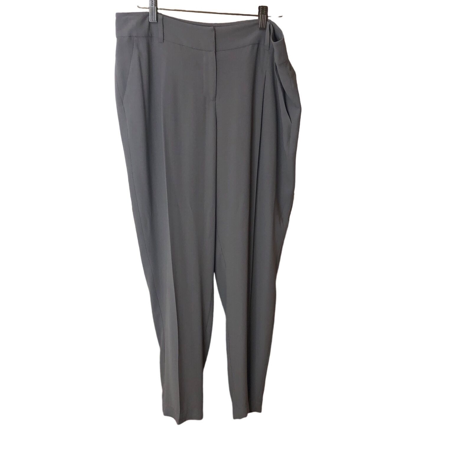 Eileen Fisher Gray Silk Pleated Trousers Pants Sz M Work Capsule Old Money Note Item image 6