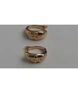 LADIES GOLD PLATED 925 STERLING SILVER HOOP EARRINGS WITH SNAP CLOSURE - $299.58 MXN
