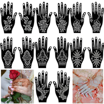 14 Sheets Henna Tattoo Stencils Kit for Hand Body Art, Indian Arabian Te... - £12.17 GBP