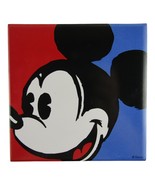 Vintage Walt Disney Mickey Mouse Ceramic Tile Trivet 6&quot; Art Tile USA - $22.51