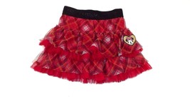 DISNEY girls Plaid Skirt Size 6X 6 X Red Black White W/Minnie Heart Patch cute - £7.27 GBP