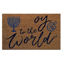 NEW Hanukkah Coir Doormat  &quot;oy to the world&quot;  18 x 30 in. w/ dreidel &amp; menorah - £12.17 GBP