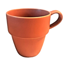 Crate &amp; Barrel Flower Pot Coffee Tea Mug Terra Cotta Colored Stackable  - £14.76 GBP