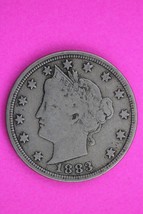 1883 With Cents V Liberty Nickel Scarce Semi Key Date Coin Free Shipping 0057 - £37.09 GBP