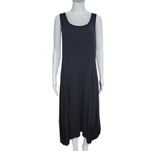 Comfy USA Sleeveless Midi Black Lagenlook Dress Jersey Knit. - £35.44 GBP