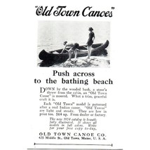 1924 Old Town Canoes Vintage Print Ad Couple Summer Lake Canoeing Wall Art - £8.99 GBP