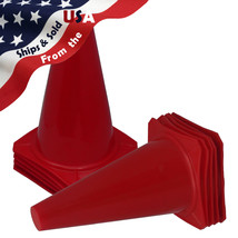 Quantity 10 9&quot; Tall RED CONES Sports Training Safety Cones Go-Cart Slalom - £21.23 GBP