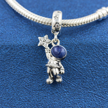 Winter Release 925 Sterling Silver Astronaut In The Galaxy Dangle Charm  - £14.49 GBP