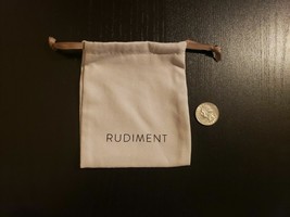 NEW Rudiment gray brown drawstring microfiber pouch Jewelry bag gift 4.25&quot;x5&quot; - £7.90 GBP