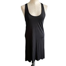 Theory Sleeveless Scoop Neck Plume Jersey Swing Dress in Black Size Small - $32.07