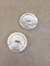 Lot of 2 Vintage Genuine Mother of Pearl Large Round Two Hole Buttons 3.... - £19.65 GBP