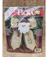 Vintage 1995 Dimensions Santa Stops Here Burlap Bow Kit Quick &amp; Easy No ... - $27.26