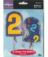 Anagram Number &quot;2&quot; size 18&quot; Jr.Shape Foil Balloon - $13.62 CAD