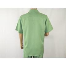 Men MONTIQUE 2pc Walking Leisure Suit Matching Set Short Sleeves 696 Apple Green image 5