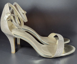 Bandolino Womens Madia Open Toe Silver Heels Pumps Sandals US 7.5 - £15.40 GBP