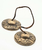 Buddhist Tingsha Bells 2.6 inch Om Sound Healing Cymbal Brass Zen Tibetan - £50.48 GBP