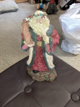 Vintage SANTA Figurine Molded Material Holding Sack Of Toys 11” - £11.21 GBP