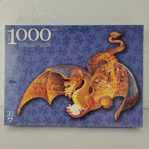 Fire Dragon Shaped Puzzle 1000 Piece Schmid 3 Feet SEALED 30&quot; x 40&quot; Fant... - £14.07 GBP