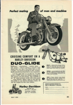 1959 Harley Davidson Vintage Print Ad Cruising Comfort On A Duo-Glide Motorcycle - £11.50 GBP