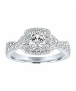 Lab Created White Sapphire Cocktail Ring In Sterling Silver Size 7 NEW - $1,265.14 MXN