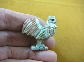 (Y-CHI-RO-13) red ROOSTER chicken carving SOAPSTONE stone figurine cock ... - $8.99