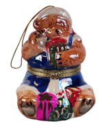 Mr. Christmas Teddy Bear Animated Porcelain Carousel Music Box Ornament - $14.21 CAD
