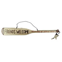 Boat Oar Bobber Ornament Friends Welcome Relatives By Appt Small Fishing Wood - £6.74 GBP