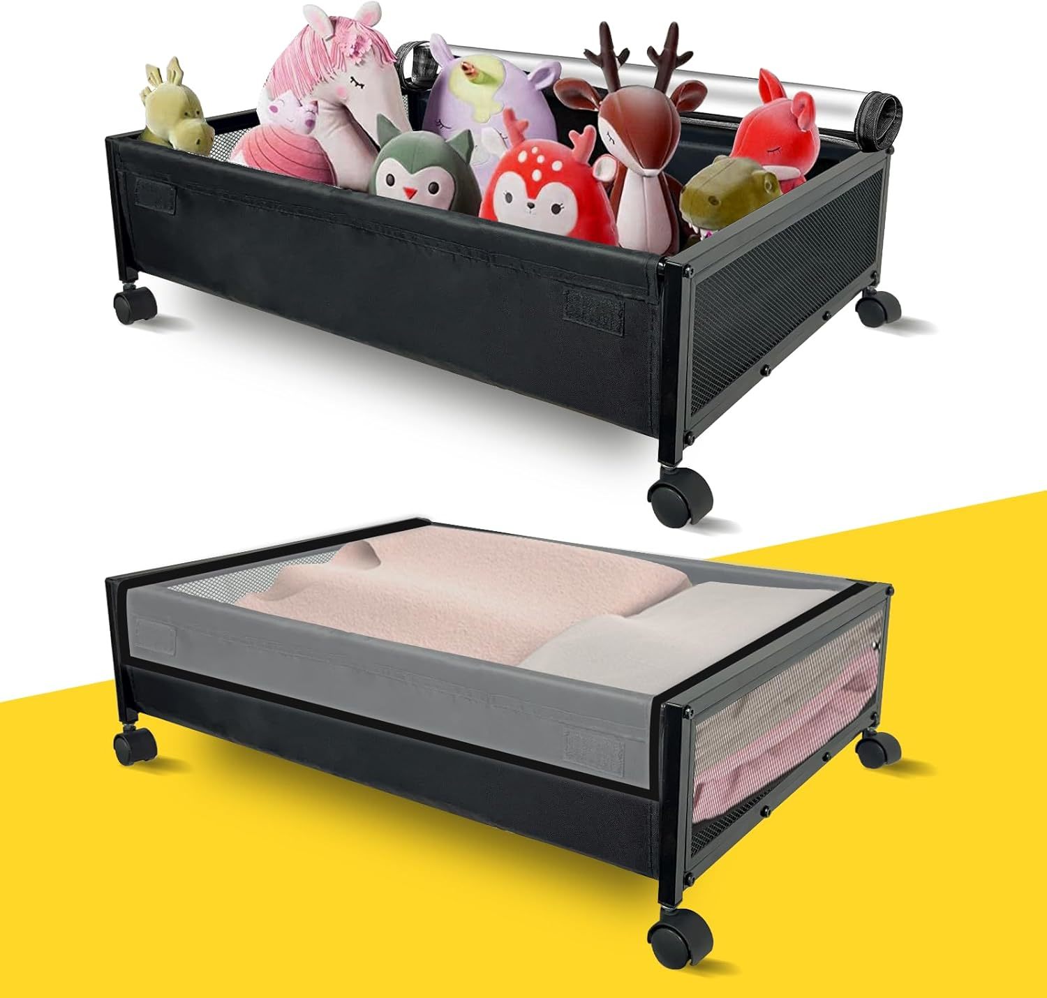 Under Bed Storage Containers With Wheels, 2 Pack Under Bed Shoe Storage,... - $39.99