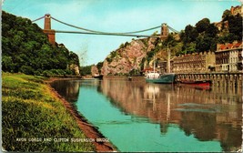 Vtg Postcard Bristol UK Avon Gorge Clifton Suspension Bridge Salmon Cameracolor - £3.07 GBP