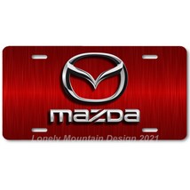 Mazda Inspired Art Gray on Red FLAT Aluminum Novelty Auto Car License Ta... - $17.99