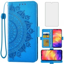 Compatible With Xiaomi Redmi Note 7/7Pro Wallet Case And Tempered Glass Screen P - $27.99