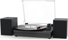 Record Player With Dual Stereo Speakers, Vinyl Record Player With 3 Speed - £120.25 GBP