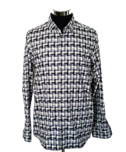 14th &amp; Union Shirt Men&#39;s Size Large Slim Fit Button Front Black and  Gray Checks - $20.79