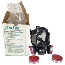 MSA Ultra Twin Respirator Face Piece Adult Medium with 4 H Filter Cartri... - £109.86 GBP