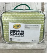 Crayola Dream In Color Twin Sheet Set Serpentine Stripe Screamin’ Green NEW - £18.87 GBP