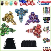 Complete 5 x 7-Die RPG Dice Sets with Pouches - Perfect for MTG and Boar... - $315.07 MXN