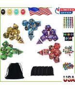 Complete 5 x 7-Die RPG Dice Sets with Pouches - Perfect for MTG and Boar... - $315.07 MXN