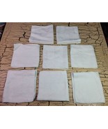 8 VTG Linen Napkin Set Damask Floral Light Green Silver Shabby Chic Retr... - €25,20 EUR