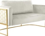 Casa Collection Velvet Upholstered Loveseat Iron Metal Design And Gold F... - £1,390.28 GBP