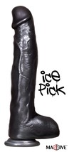 BIG BLACK COCK  ICEPICK DILDO 12 INCH SUCTION CUP DONG FALCON - $1,382.88 MXN