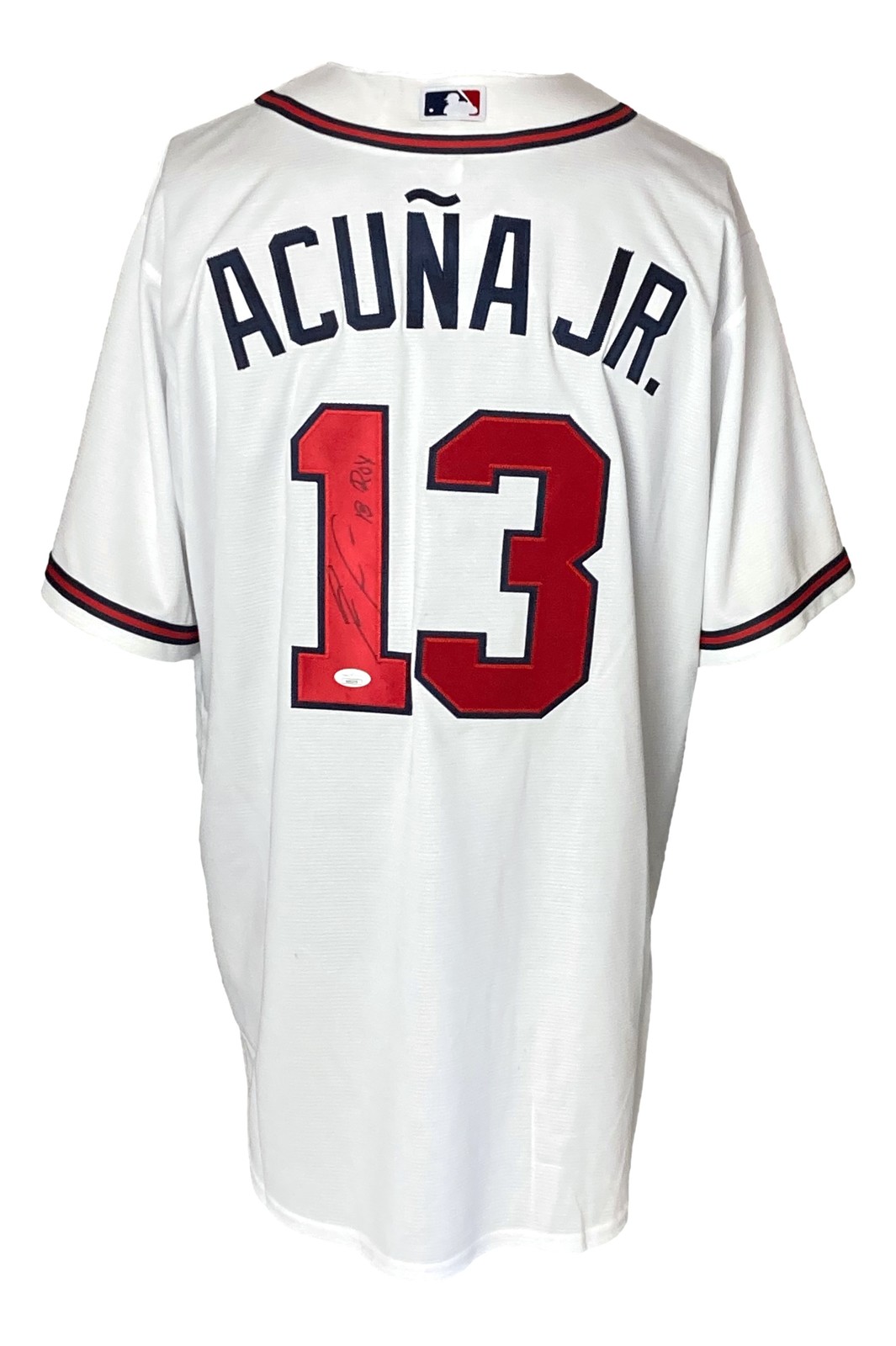 Primary image for Ronald Acuna Jr. Signed In Black Braves White Nike Baseball Jersey 18 ROY JSA