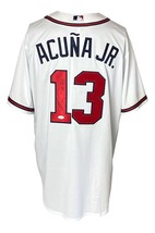 Ronald Acuna Jr. Signed In Black Braves White Nike Baseball Jersey 18 ROY JSA - $339.49